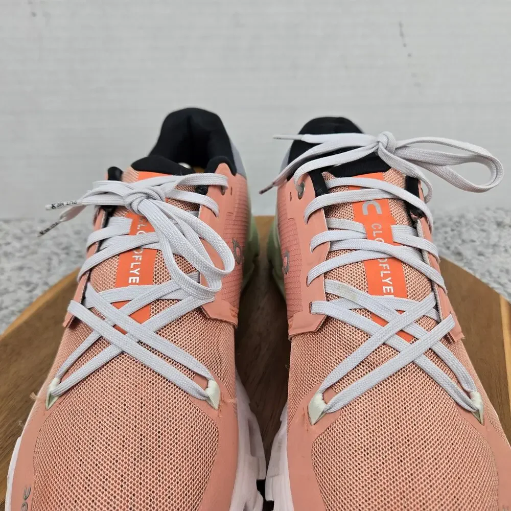On Running Womens 10 Cloudflyer 4 Peach Aloe Athletic Casual Daily Running Shoe - Picture 7 of 13